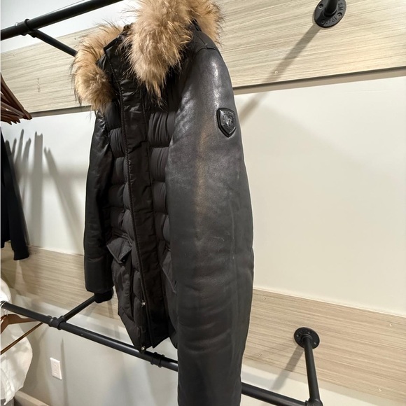 MEN'S RUDSAK CALCOT BLACK DOWN FILLED WINTER LEATHER SLEEVES - Picture 4 of 13